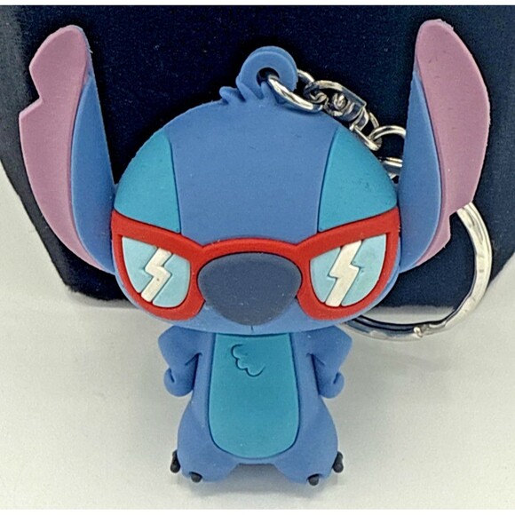 Disney Lilo and Stitch Figural Keyring Stitch In Sunglasses Purse Bag Clip Loose - Picture 1 of 11